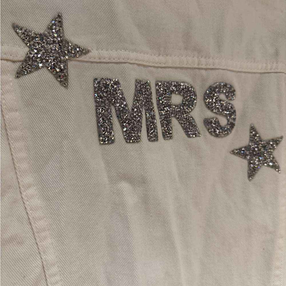 White Jacket with Beaded 'MRS'